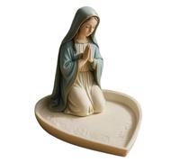 Virgin Mary Rosary Holder, 12X6CM Elegant Virgin Mary Statue Indoor, Blessed Mother Maria Figurines Praying Rosary Box, Our Lady of Grace Sculpture Jewelry Storage Desk Decoration, for Catholic Gift