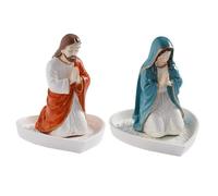 Virgin Mary Rosary Holder, Elegant Our Lady of Grace Statue Tabletop Rosary Jewelry Holder, Statue of Our Lady of Grace, Heart - Shaped Tray for Prayer Beads