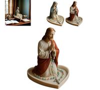 Virgin Mary Rosary Holder,Elegant Our Lady Prayer Rosary Box Religious Gift Catholic Gift,Our Lady of Grace Statue Tabletop Jewelry Holder,Holy Mother Figure for Home Office Shelf Decoration (S2)