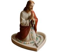 Virgin Mary Rosary Holder, Elegant Our Lady Prayer Rosary Box Religious Gift Catholic Gift Sacred Catholic Sculpture Heart for Prayer Beads Necklace Rings(Style 2)