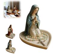 Virgin Mary Rosary Holder,Elegant Our Lady Prayer Rosary Box Religious Gift, Virgin Mary Jewelry Stand, Jesus Rosar y Stand, Catholic Gift for Bedroom Living Room Office Desktop Decoration