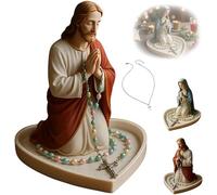 Virgin Mary Rosary Holder，Elegant Our Lady Prayer Rosary Box Religious, Suitable For Bedroom Living Room Office Desktop Decoration Also Suitable for Personal Devotional (A)