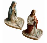 Virgin Mary Rosary Holder, Elegant Our Lady Prayer Rosary Box, Virgin Mary Statue Jewelry Holder, Catholic Gift Suitable For Bedroom Living Room Office Desktop Decoration (A+B)