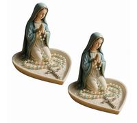 Virgin Mary Rosary Holder, Elegant Our Lady Prayer Rosary Box, Virgin Mary Statue Jewelry Holder, Catholic Gift Suitable For Bedroom Living Room Office Desktop Decoration (2A)