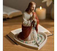 Virgin Mary Rosary Holder, Jesus Rosary Stand, Elegant Our Lady Prayer Rosarys Box Religious Gift Catholic Gift Suitable For Bedroom Office Desktop Decoration, for Personal Devotiona(no necklace)