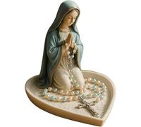 Virgin Mary Rosary Holder, Our Lady of Grace Statue Tabletop Rosary Jewelry Holder, Virgin Mary Statue, Holy Mother Figure, Catholic Home Decor, Holy Religious Gifts for Mom (A 1PCS)