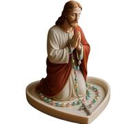 Virgin Mary Rosary Holder, Our Lady of Grace Statue Tabletop Rosary Jewelry Holder, Virgin Mary Statue, Holy Mother Figure, Catholic Home Decor, Holy Religious Gifts for Mom (B)