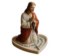 Virgin Mary Rosary Holder,Religious Resin Jesus Rosary Stand - Home Decor for Room Desk Desktop Men Women Couples Teacher Student Offices