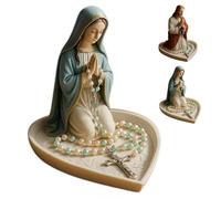 Virgin Mary Rosary Holder,Rosary Holder Catholic,Jesus Rosarys Holders,Elegant Our Lady Prayer Rosarys Box Religious,Necklace Display Rack for Bedroom Living Room Desktop Decoration (Mary)