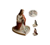 Virgin Mary Rosary Holder,Sacred Catholic Sculpture Religious Blessed Statue,Elegant Our Lady Prayer Resin Jewelry Box for Necklace Rings,Christian Catholic Gift for Religious Home Desktop Decor