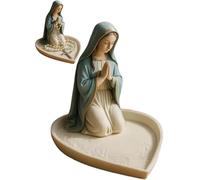 Virgin Mary Rosary Holder, Virgin Mary Jewelry Holder, Catholic Blessed Virgin Mary Statue, Tabletop Jewelry Rack for Necklace & Rings,Lady Prayer Rosary Box Religious Gift Catholic Gift (A)