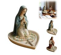 Virgin Mary Rosary Holder, Virgin Marys Jewelry Holder, Elegant Our Lady Prayer Rosary Box Religious Gift Catholic Gift Suitable For Bedroom Living Room Office Desktop Decors