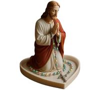 Virgin Mary Rosary Holder, Virgin Marys Jewelry Holder, Elegant Our Lady Prayer Rosary Box, Tabletop Home Decor, Catholic Religious Gift for Bedroom, Living Room, Office Desktop Decoration (B)