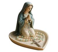 Virgin Mary Rosary Stand, Elegant Virgin Mary Prayer Rosary Box, Religious Gift, Suitable For Bedroom, Living Room, Office Desk Decoration, And Also Suitable For Personal Spiritual Cultivation(A)
