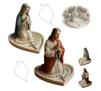 Virgin Mary Rosary Stand, Elegant Virgin Mary Prayer Rosary Box, Religious Gift, Suitable For Bedroom, Living Room, Office Desk Decoration, And Also Suitable For Personal Spiritual Cultivation(A+B)