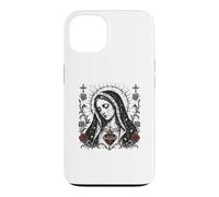 Virgin Mary Sacred christian Heart Gothic Catholic Roses Case for iPhone 13