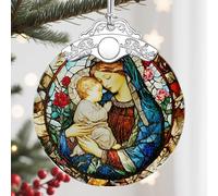 Virgin Mary Stained Glass Ornament, Christian Christmas Ornaments, Christmas Tree Ornaments, Catholic Home Decor, Holiday Decor, Unique Xmas Gifts, Gift Idea, Christian Gifts, Religious Gift