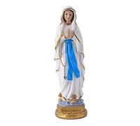 Virgin Mary Statue, 9in Resin Our Lady of Lourdes Figure Holy Rosary Sculpture Catholic Gift Blessed Mother Mary Figurine Statues Religious Collection Christian Catholic Home Outdoor Garden Decor