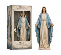 Virgin Mary Statue, Catholic Sacred Sculpture, Religious Prayer Figurine, Spiritual Devotion Display Accent for Home Study Prayer Room Church Cathedral Shrine Altar Worship Decor, 6.3x3.94 Inches