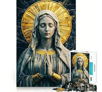 Virgin Mary Statue Jigsaw 1000 Pieces for Teenagers Memory Train Fun Clean Seamless Connection Relaxing Indoor Group Activity (50x75cm)
