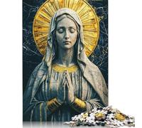 Virgin Mary Statue Puzzle Unique Home Decor 100 Percent Recycled Cardboard Jigsaw Puzzle for Adult Children's Day Gifts 1000pcs (38x26cm)