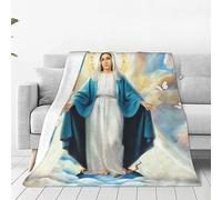 Virgin Mary Throw Blanket Mother of God Blanket Religious Gifts for Women Man Christian Faith Prayer Catholic Scripture Decor Blanket Warm Soft Plush Fleece Flannel Blanket for Adults Kids 80"X60"