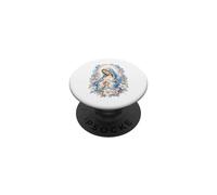 Virgin Mary Watercolor Lilies Catholic Prayer Sacred Artwork PopSockets Adhesive PopGrip