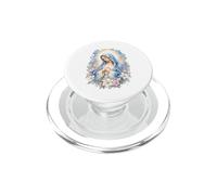 Virgin Mary Watercolor Lilies Catholic Prayer Sacred Artwork PopSockets PopGrip for MagSafe