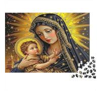 Virgin Mary with Child 1000 Pc Premium Cardstock Jigsaw Puzzle Senior Jigsaw Enthusiasts Decompression Training Wall Decor 52x38cm/1000pcs
