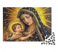 Virgin Mary with Child 1000 Piece Virgin Mary & Child Art Jigsaw Puzzle For Adults Thick Card Board Relaxation Puzzle Game Wall Decoration & Gifts 38x26cm/1000pcs