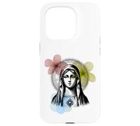 Virgin Mary with Vintage Flowers graphic Case for iPhone 15 Pro