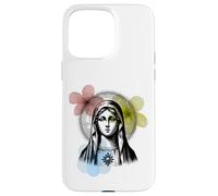 Virgin Mary with Vintage Flowers graphic Case for iPhone 15 Pro Max
