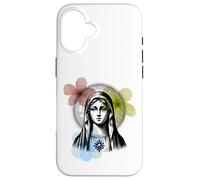 Virgin Mary with Vintage Flowers graphic Case for iPhone 16