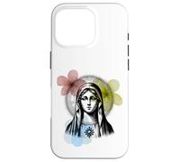 Virgin Mary with Vintage Flowers graphic Case for iPhone 16 Pro