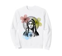 Virgin Mary with Vintage Flowers graphic Sweatshirt