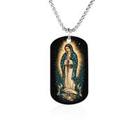 Virgin Mary Women's Pendant Necklace for Men Silver Chain Customizable Jewelry Dog Tag Necklaces