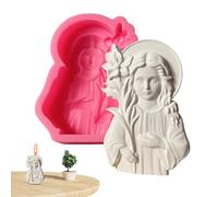 Virgin Mother Mary Mold for Fondant - Easy Release Silicone Sculpture Mold, Flexible Reusable Cavity | Craft Supplies for Home Baking Resin Concrete Clay Gypsum Religious Art Figurine Making