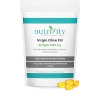 Virgin Olive Oil High Strength 1000mg Softgels | with Vitamin E | Omega 3 6 9 for Antioxidant Support | Heart Health & Daily Wellness | 12 Months Supply | Halal Supplement | UK Made GMP | Nutrivity
