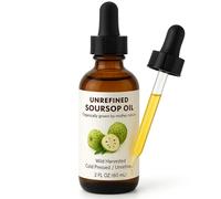 Virgin Organic Soursop Oil (Graviola/Guanabana) - Cold Pressed, Unrefined, Undiluted, 2 fl oz 60ml | Skin & Hair Care