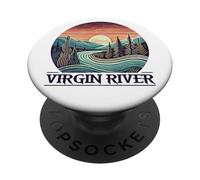 Virgin River T-Shirt Retro Minimalist River Virgin PopSockets Adhesive PopGrip