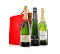 Virgin Wines - Ultimate Champagne Celebration Trio in Wooden Gift Box - 3 Bottles (75cl) - Prestige Champagne