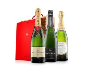 Virgin Wines - Ultimate Champagne Celebration Trio in Wooden Gift Box - 3 Bottles (75cl) - Prestige Champagne