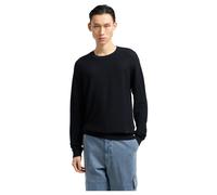 Virgin Wool Jumper with Embossed Jacquard Pattern - male - Emporio Armani - Round-neck Knitwear - Blue - 2XL - Knitwear 2XL