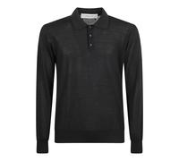Virgin Wool Knitted Polo - male - Golden Goose - Polo Shirts - Black - S - Tops S