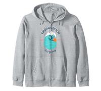 Virginia Beach Surfing Souvenir Zip Hoodie