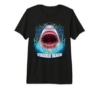 Virginia Beach Vacation Trip Great White Shark Mouth Teeth Premium T-Shirt