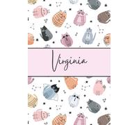 Virginia Cat Notebook: Cute Cat Notebook - Funny Crazy Cat Pattern For Cat Lovers - Pink Lined Journal - Virginia Name Diary