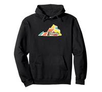 Virginia Colorful State Pride Retro Outline Mandala Map Art Pullover Hoodie
