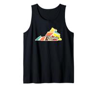 Virginia Colorful State Pride Retro Outline Mandala Map Art Tank Top