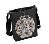 Virginia Crossbody Bag Virginia Lover Gift Welcome to Virginia Gift Virginia Travel Gift For Visitor (VirginiaBlack)